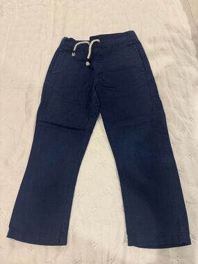 Janie and Jack Navy Linen Drawstring Pants